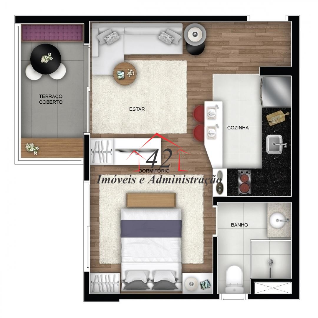 Apartamento, 1 quarto, 34 m² - Foto 2